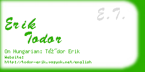 erik todor business card